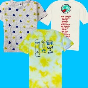 NWT 3 pc Tshirts Zara kids tee boys girls Sz 5-6 gift